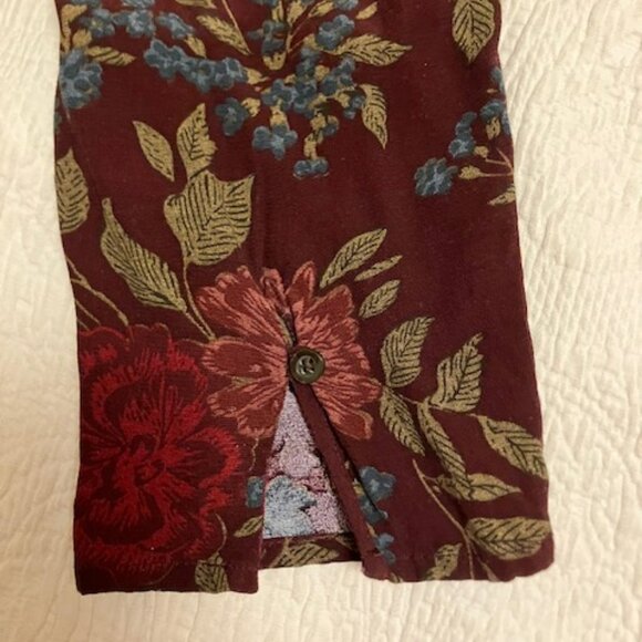 Burgundy Rayon Floral Maxi Dress - Picture 5 of 6